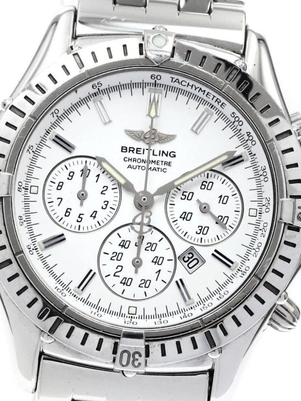 BREITLING Shadow flyback A35312 Date Chronograph white Dial Men's Watch_891236